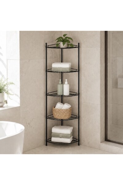 OEM Linea Elegance decorative corner shelf, foldable, 5 levels, metal structu...