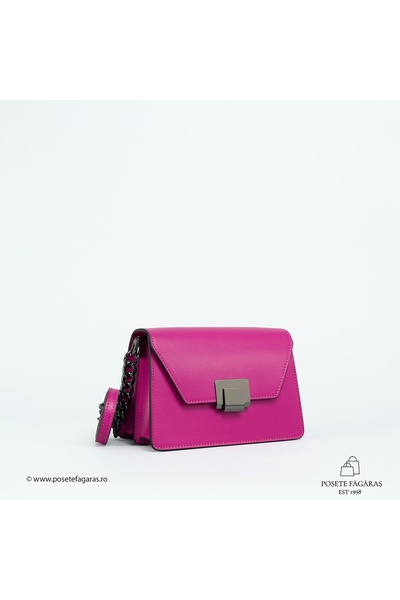 Posete Fagaras Poseta Piele Emilia - Fucsia, Geanta Casual din Piele Naturala...