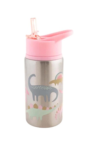 Stephen Joseph Stainless Steel Water Bottle Pink Dinosaur