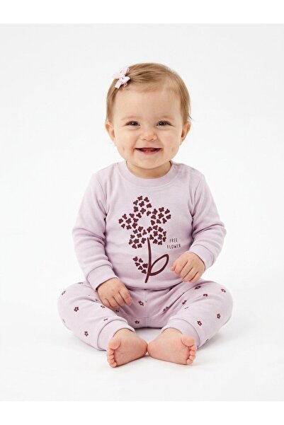 Kids Kingdom Cotton Floral Detailed 2-Piece Baby Girl Pajama Set