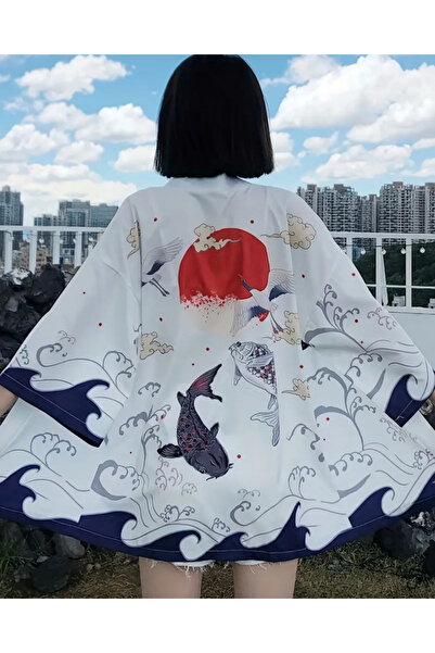 Touz Moda Haori Fish Design Unisex Kimono