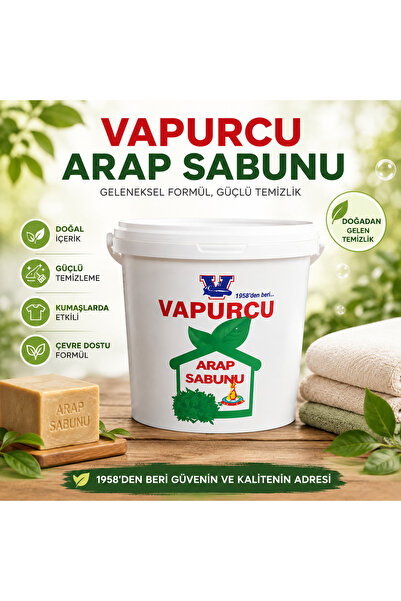 vapurcu 15kg Arap Sabunu A.Kalite Yüzey Halı Parke Temizlik Sabun Hijyen
