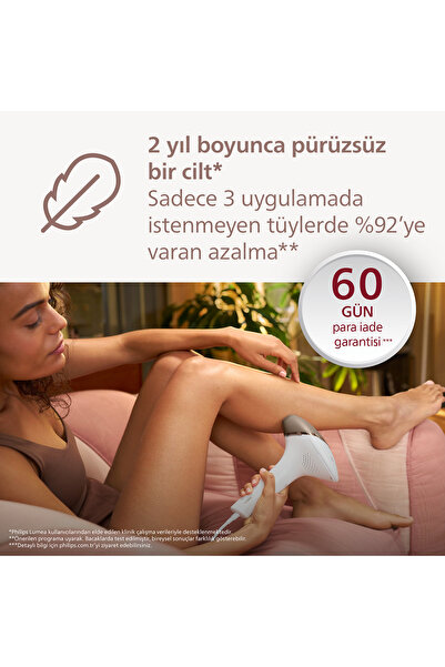 Philips Lumea IPL 8000 Serisi BRI945/00, Evde Lazer Epilasyon, Vücut ve Yüz için 2 Başlık, Çanta
