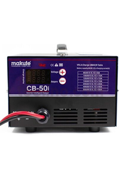 MAKUTE 12V/24V Battery Charger 8A-50A, Smart Automotive Battery Charger with Digital Display, Overload & Reverse Polarity Protection for Car, Motorcycle, SUV & Light Truck, CB-50i