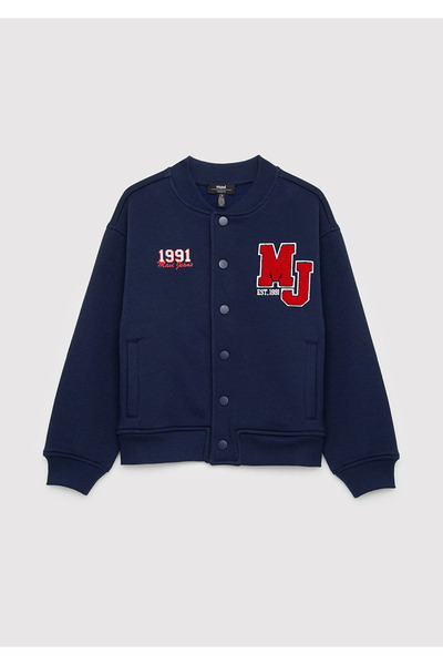 Mavi Jachetă bomber bleumarin cu logo MJ brodat, croială lejeră / croială amp...