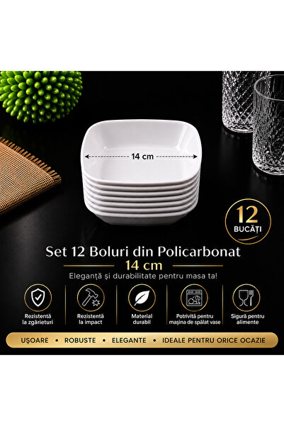POLIGLOW Set of 12 Rectangular Polycarbonate Trays 14 cm – Impact and Scratch...