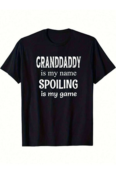 Generic تي شيرت Granddaddy Name Spoiling Is My Game - شعار مضحك للجد، مصنوع م...