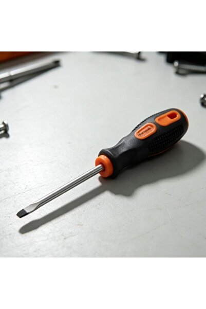 KMT Tools Flat manual screwdriver size 4x75mm, comfortable rubberized handle,...