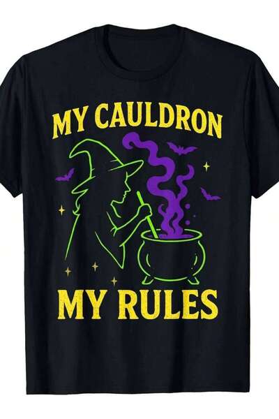 Generic تي شيرت Cauldron My Rules Halloween Spooky Haunted Season