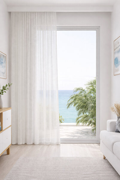 Premier Home Nevam White Custom Size Tulle Curtain 140X250 1X2.5 Pleat