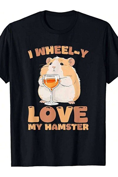 Generic تي شيرت مطبوع عليه I Love My Hamster Funny Pet Rodent Owner