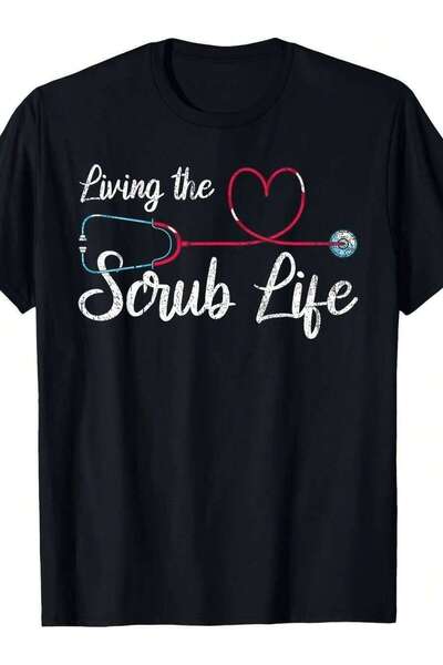 21JNRY Medical Nursing Scrub Life Nursery Stethoscope Heart Nurse Men And Wom...