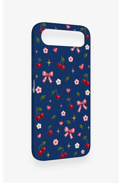 Vip Case Tecno Spark 50 5G Uyumlu Çiçek Kiraz Fiyonk Desenli Silikon Kılıf