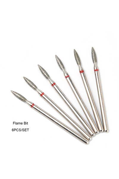 Choice Flame bit (6pcs) 5/6PCS Diamond Milling Cutter Cuticle Nail Drill Bits...