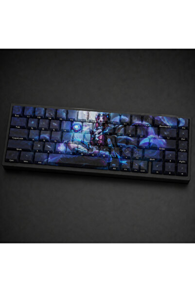 silabor Özel LoL Snow Moon Ahri 68 Tuş PBT Cherry Profil Boya Süblimasyon Yan...