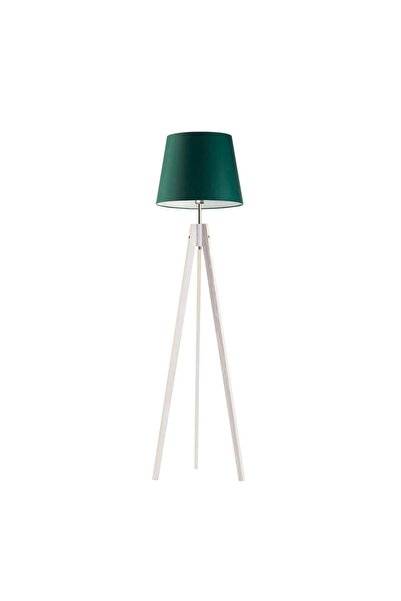 OEM Lampadar din lemn ARUBA Nordic Alb/ Verde Sticlă