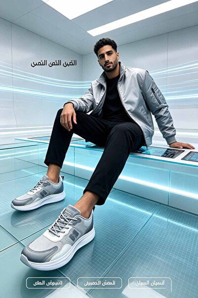 SoftSole KSA Men’s White‑Black‑Beige Patchwork Running Sneakers Breathable Me...