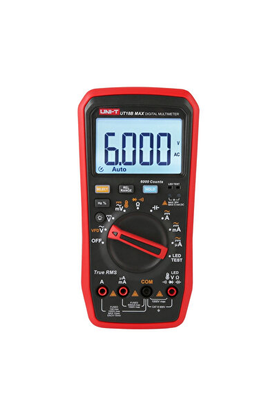 unı-t Multimetru digital UT18B MAX True RMS, AC/DC/VFD, 10A, Test LED