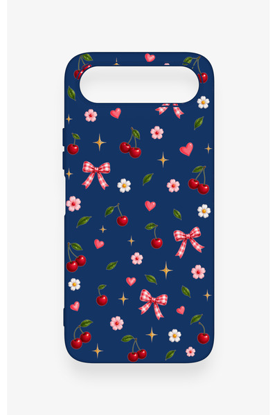Vip Case Tecno Spark 50 5G Uyumlu Çiçek Kiraz Fiyonk Desenli Silikon Kılıf