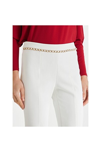 Guess Pantaloni de damă din material textil 6RGB129373Z Alb