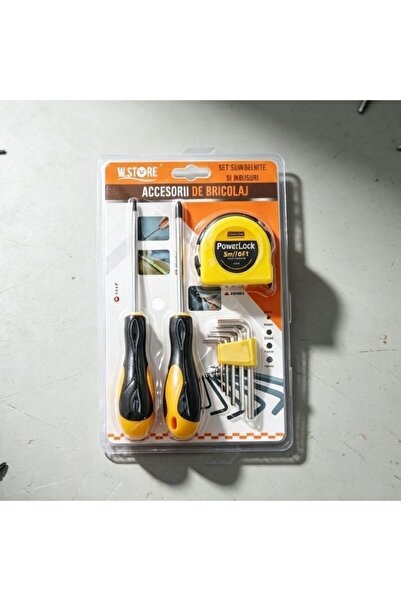 Re Complete 21cm Hand Tool Set with Screwdrivers, Tape Measure and Allen Keys...