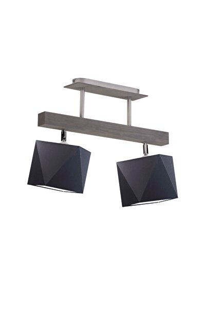OEM Lampă de tavan din lemn ASTIR cu 2 puncte de iluminare – Gri Frasin/Negru