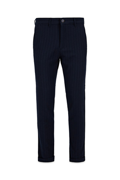 Kiğılı Straight Slim Fit Striped Lycra Stretchy Canvas / Chino Trousers with ...