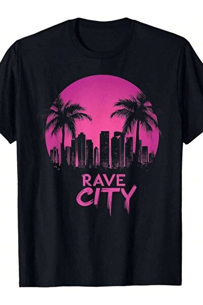Generic تي شيرت Sunset Palm Trees 80S Retro 90S Art Vaporwave