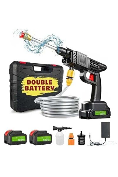 TIITAS Mega Deal 📣 520V Cordless Pressure Washer Gun with 2 Batteries, Portable High Pressure Car Washer, 9M Water Hose, Foam Bottle & Accessories for Car, Home, Garden & Outdoor Cleaning