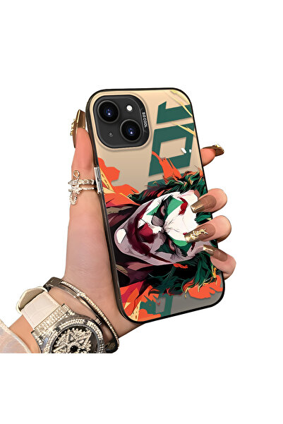 ucuc iPhone 13/14 Uyumlu Sert Akrilik Arka Silikon Kenar Lens Koruma Joker Kılıf