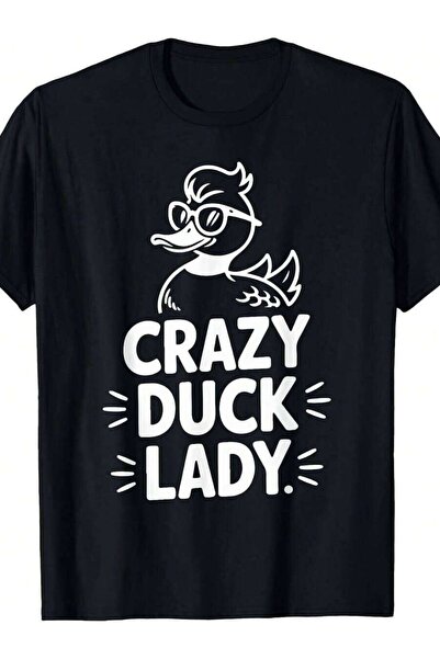 Generic تي شيرت Crazy Duck Lady Funny Humor Quote