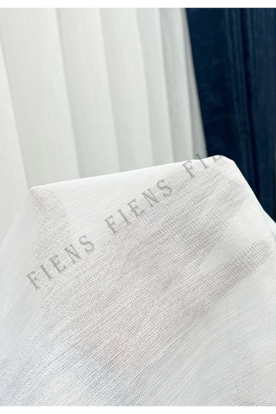 FİENS Kısa Bambu Şantuklu Soft Petek Üstü - Ütü İstemez - Her Odaya Uygun Kırık Beyaz 1e 2kat Pileli Tül Perde