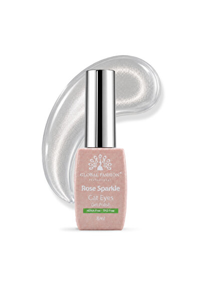 GLOBAL FASHION Professional Rose Sparkle Magnetic Cat Eye Gel Polish 8ml HEMA...