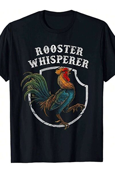 Generic تي شيرت ريترو بطبعة رجل المزرعة المضحكة من Rooster Whisperer، هدية لل...