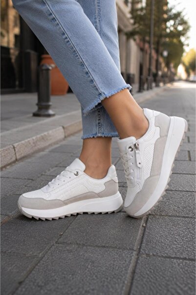 MODAONN Kadın Sneakers Spor Ayakkabı Günlük Rahat Şık Modern Kalın Tabanlı Casual Ayakkabı