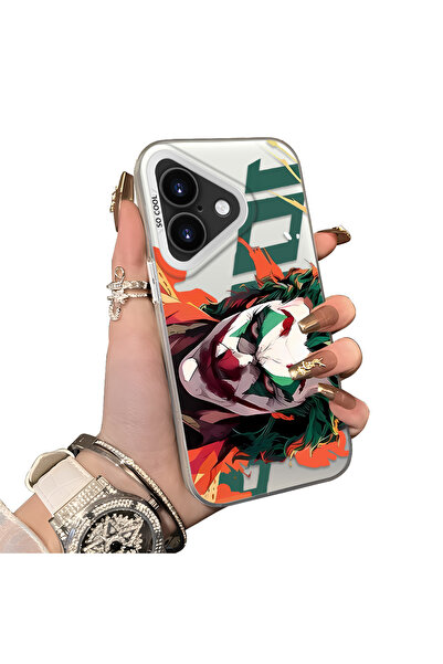 ucuc iPhone 16 Uyumlu Sert Akrilik Arka Silikon Kenar Lens Koruma Joker Kılıf