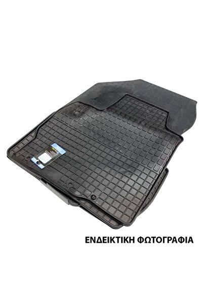 PETEX VW Caddy (2004+) 5-θέσιο, πίσω καθίσματα, μαύρα λαστιχένια πατάκια δαπέ...