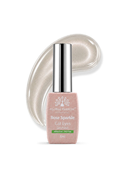 GLOBAL FASHION Professional Rose Sparkle Magnetic Cat Eye Gel Polish 8ml HEMA...