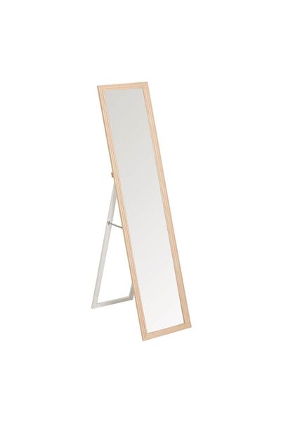 Zâna Casei Beige Wooden Floor Mirror with Stand 156x36cm
