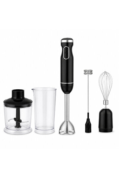 Generic Brand Set blender de mână 4-în-1 — Blender cu imersie, Tocător, Tel ș...