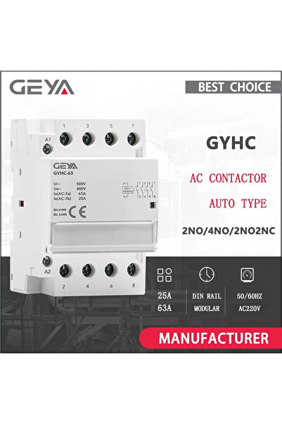Choice 4P 25A 4NO GEYA Modular AC Contactor 2P 4P 25A 63A 2NO or 4NO or 2NC2N...