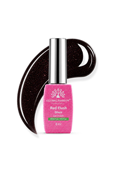 GLOBAL FASHION Professional Red Flush Disco Gel Nail Polish 8ml HEMA and TPO-...