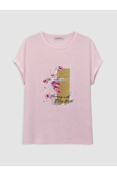LC Waikiki Tricou pentru damă cu imprimeu cu gât crew