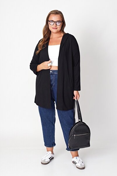 Büyük Moda Combed Cotton Hooded Soft Cardigan