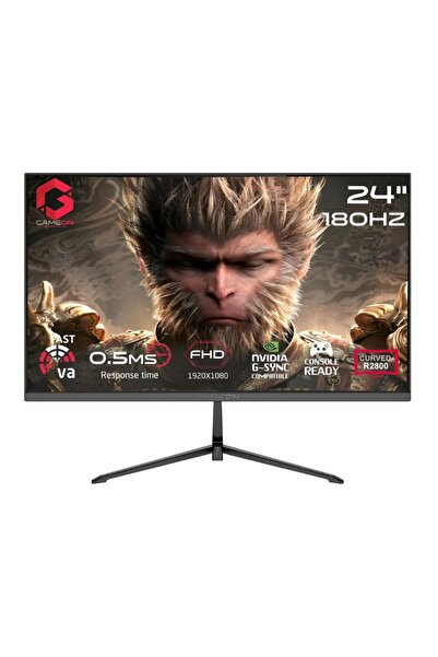GAMEON شاشة ألعاب منحنية 24 بوصة بدقة FHD 1080p، 180 هرتز، 0.5 مللي ثانية، HD...