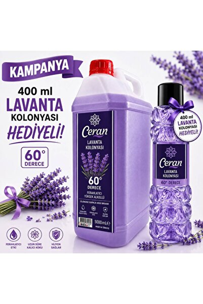 CERAN KOLONYA LAVANTA KOLONYASI 5 LİTRE 400 ML KOLONYA HEDİYELİ