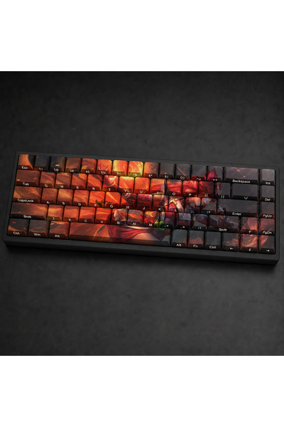 silabor Özel LoL Foxfire Ahri 68 Tuş PBT Cherry Profil Boya Süblimasyon Yan G...