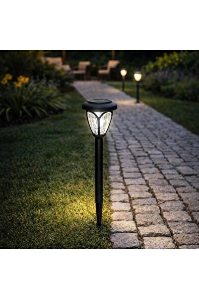 OEM Hoff LED ηλιακό φωτιστικό, πλαστικό, Υ 39 εκ., μαύρο, εξωτερικού χώρου