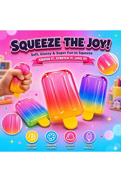 Generic Squishy Popsicle Ice Cream Fidget Toy - Soft TPR Slow Rising Stress R...