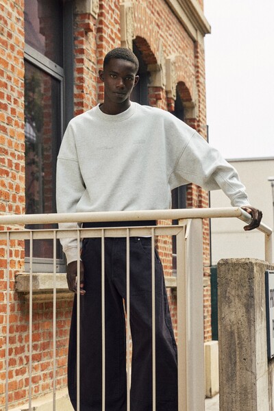Pull & Bear Kontrast ribanalı bisiklet yaka sweatshirt